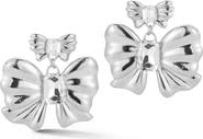 CHLOE AND MADISON Bow Cubic Zirconia Drop Earrings