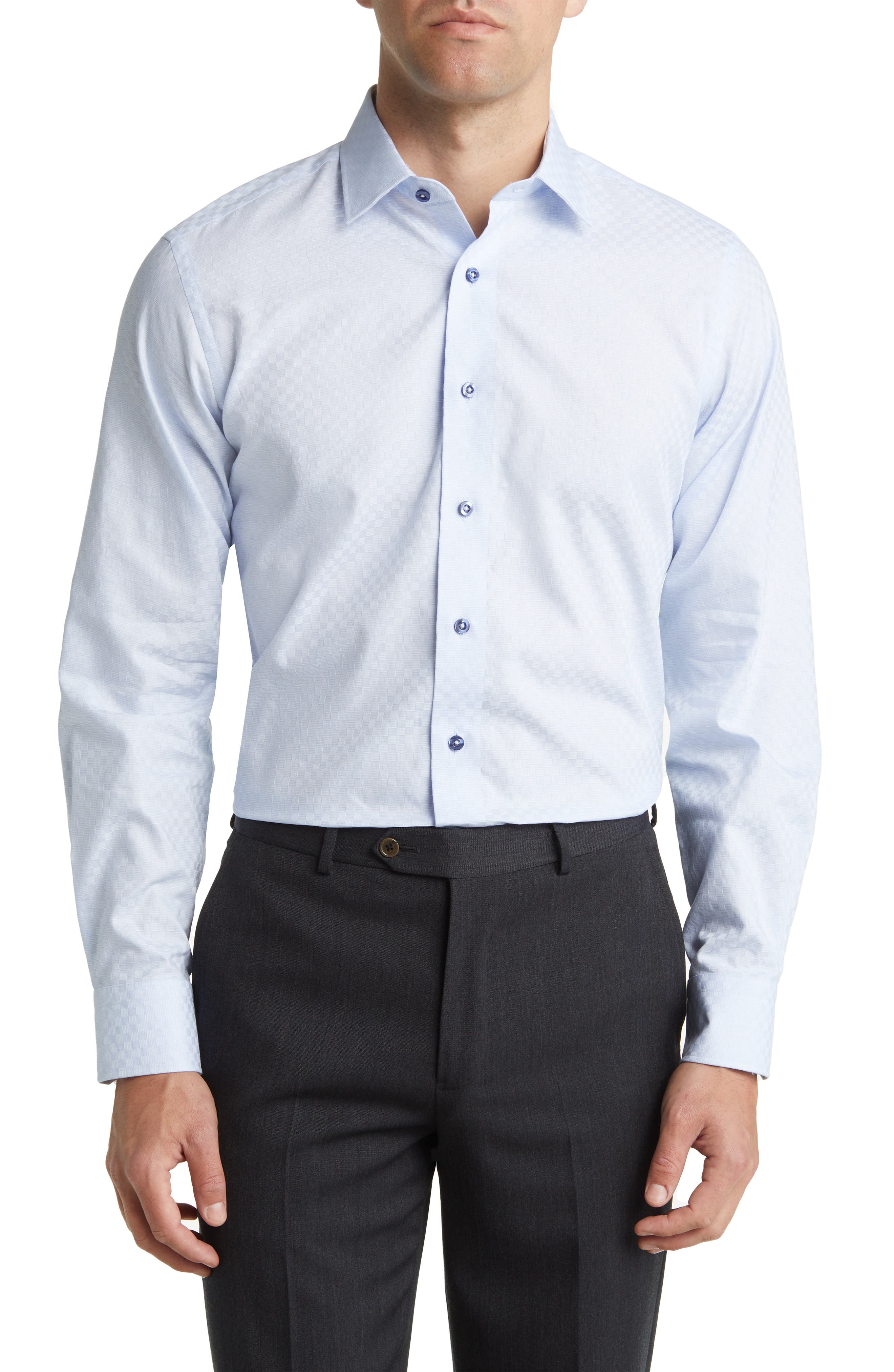 Trim Fit Textured Box Pattern Dress Shirt (Men) | Nordstromrack