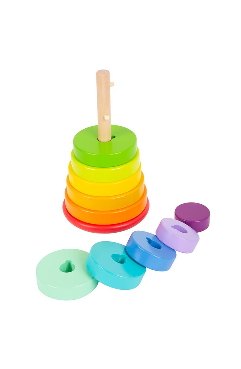 Legler USA Small Foot Wooden Toys Large Stacking Rainbow Tower 12+ months, Alternate, color, Multicolored
