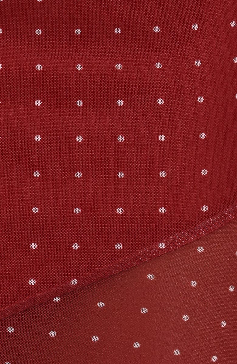 Petal & Pup Hollie Polka Dot Scarf, One-Shoulder Mesh Top & Maxi Skirt Set, Alternate, color, Red Polka Dot