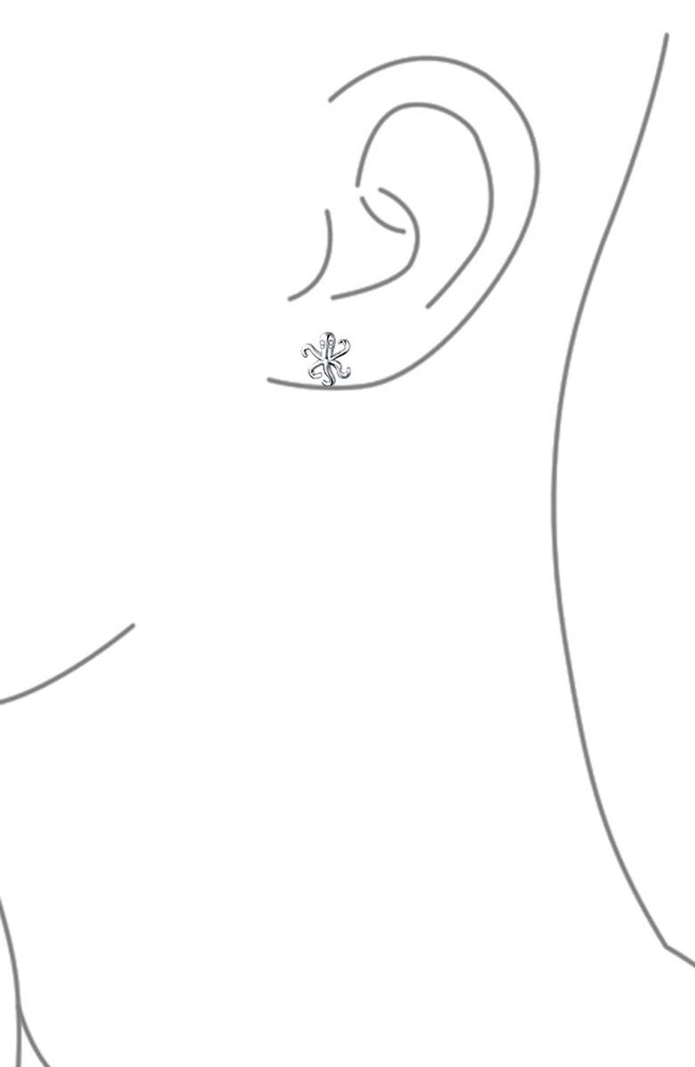 BLING JEWELRY Sterling Silver Octopus Stud Earrings, Alternate, color, Silver