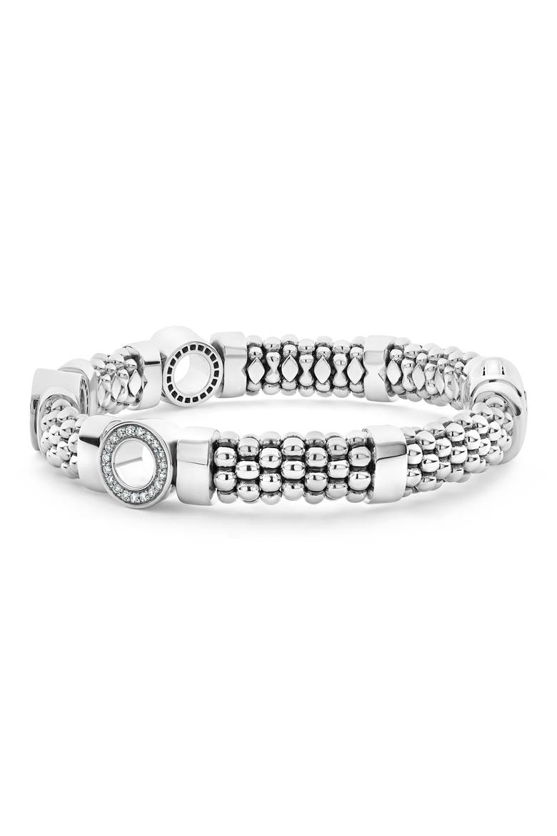 Caviar Spark Diamond Station Rope Bracelet, Alternate, color, SILVER DIAMOND