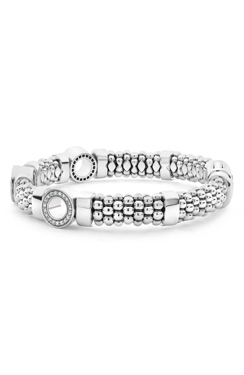 LAGOS Caviar Spark Diamond Station Rope Bracelet, Alternate, color, 