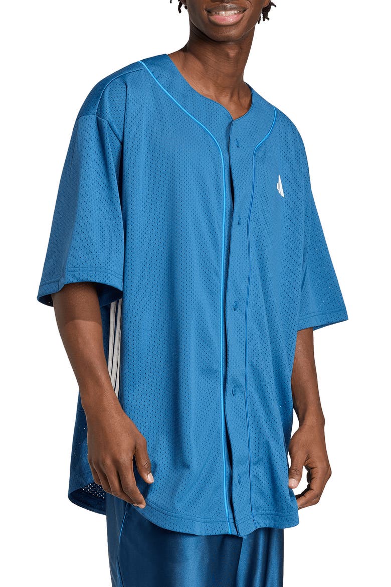 Stadium Mesh Baseball Shirt, Main, color, DUSKY PETROL/ RAY BLUE/ WHITE