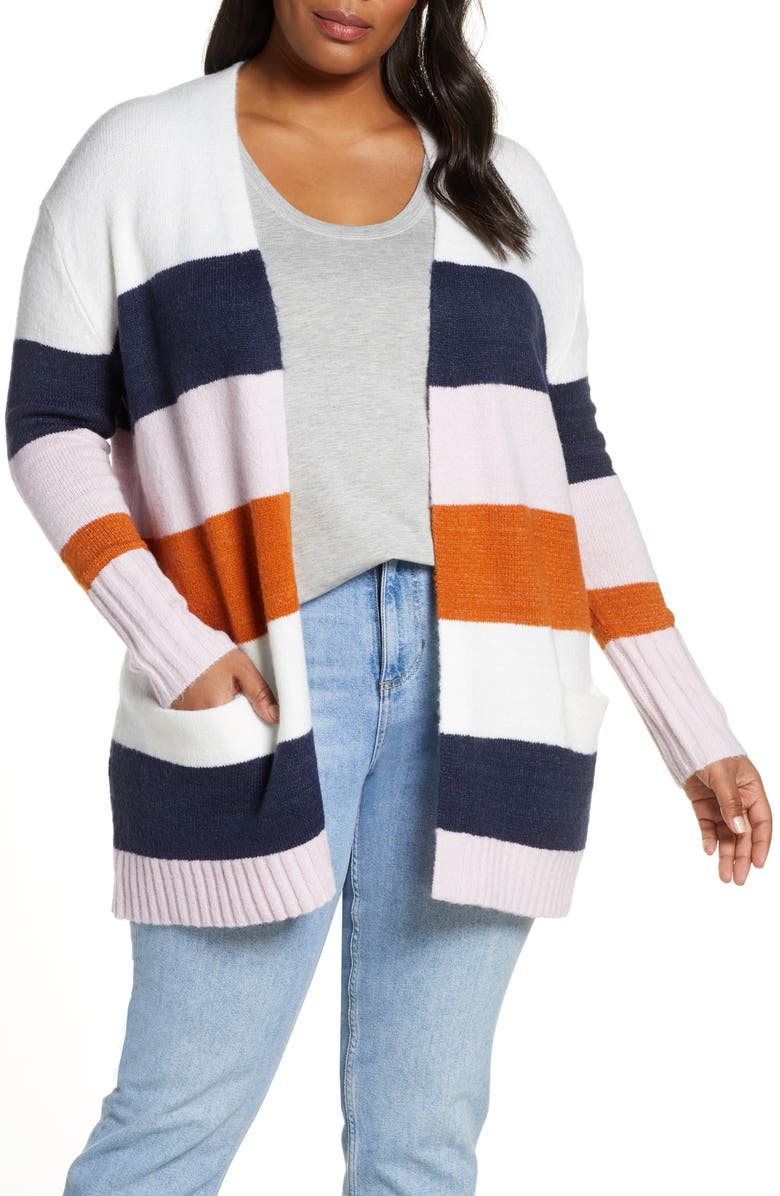 Caslon<sup>®</sup> Stripe Cardigan, Main, color,