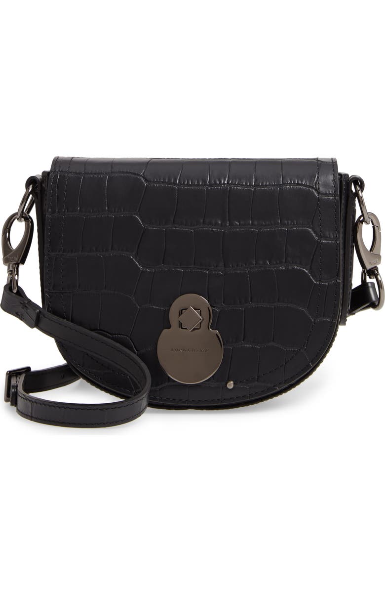 Longchamp Small Cavalcade Crocodile Embossed Leather Crossbody Bag, Main, color,