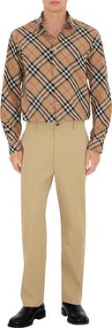 Burberry Relaxed Fit Check Cotton Poplin Shirt