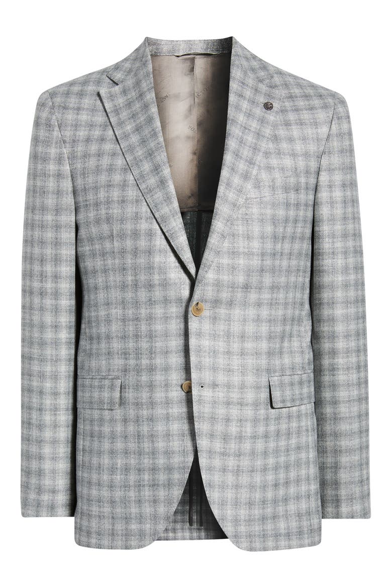 Midland Windowpane Sport Coat, Alternate, color, LIGHT GREY