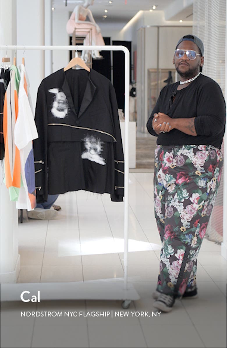 Raw Hem Spiral Zip Detail Wool Blend Jacket, sales video thumbnail