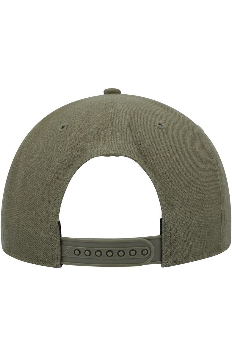 '47 Men's '47 Olive Boston Celtics Ballpark Camo Captain Snapback Hat, Alternate, color,