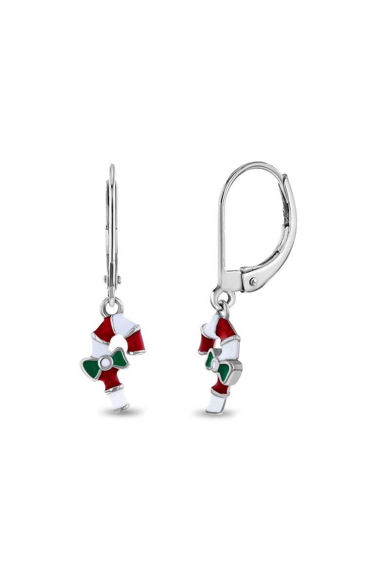 Sweet Candy Cane Girls Earrings, Main, color, Red
