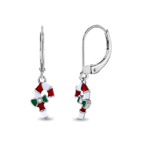 Sweet Candy Cane Girls Earrings