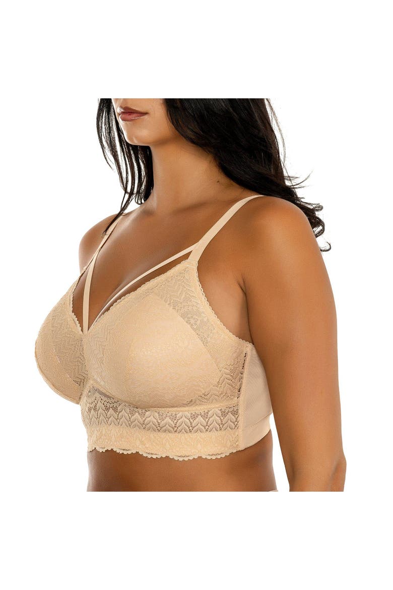 Mia Wire-Free Padded Lace Bralette, Alternate, color, Bare