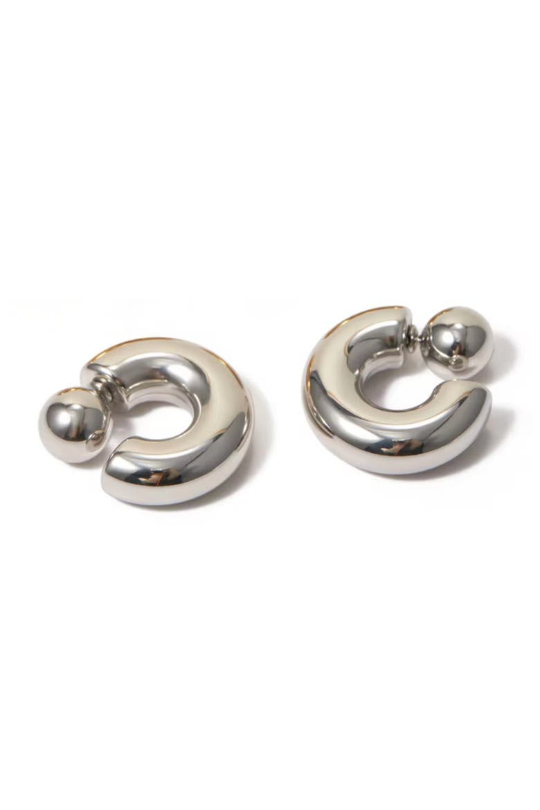 Two-Way Hoop Earrings, Main, color, SILVER