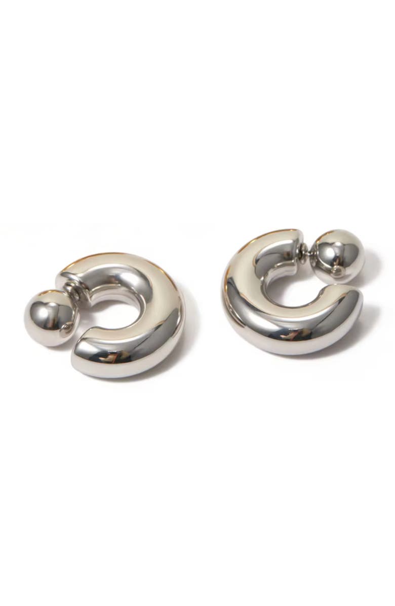 MacRae & Co. Two-Way Hoop Earrings, Main, color, Silver