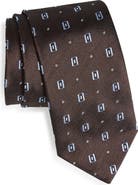 BOSS Geometric Jacquard Silk Tie