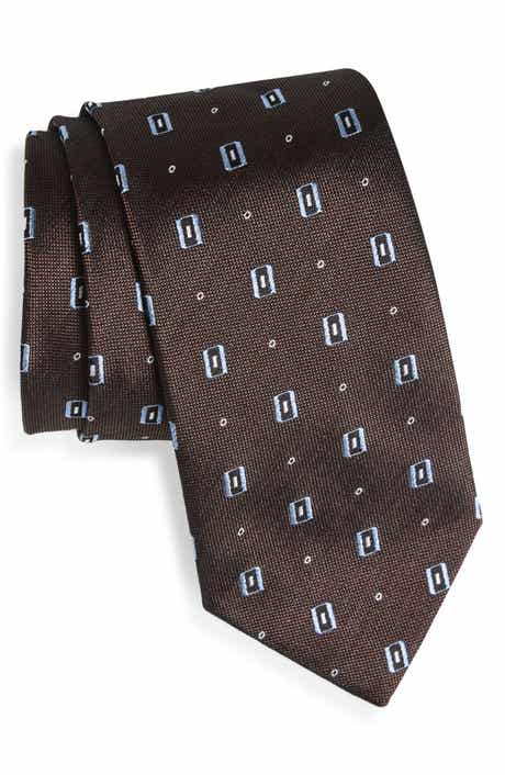 BOSS Geometric Jacquard Silk Tie