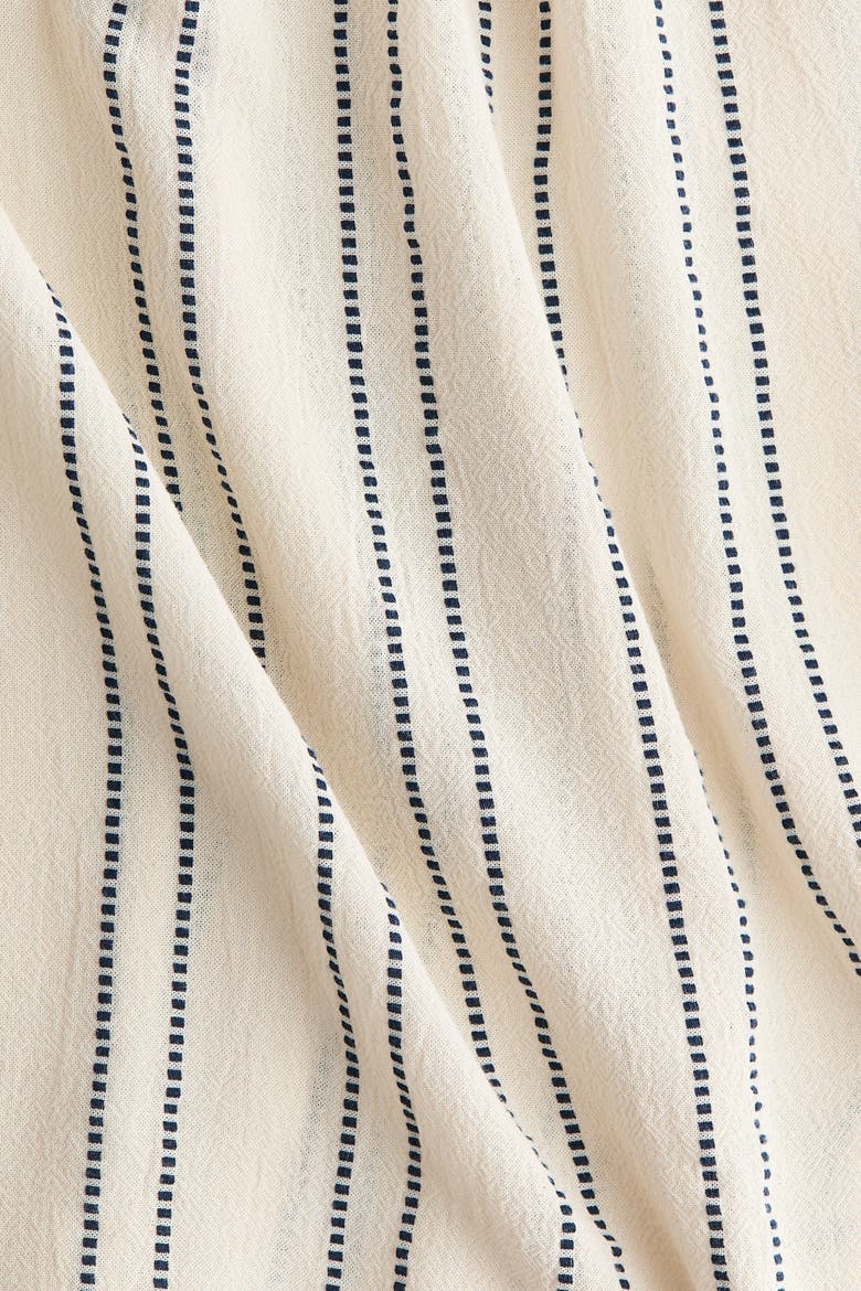 Oversized Top With Tie Shoulder Straps, Alternate, color, Light beige/striped