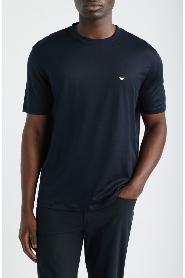 Embroidered Logo T-Shirt, Main, color, SOLID BLUE NAVY