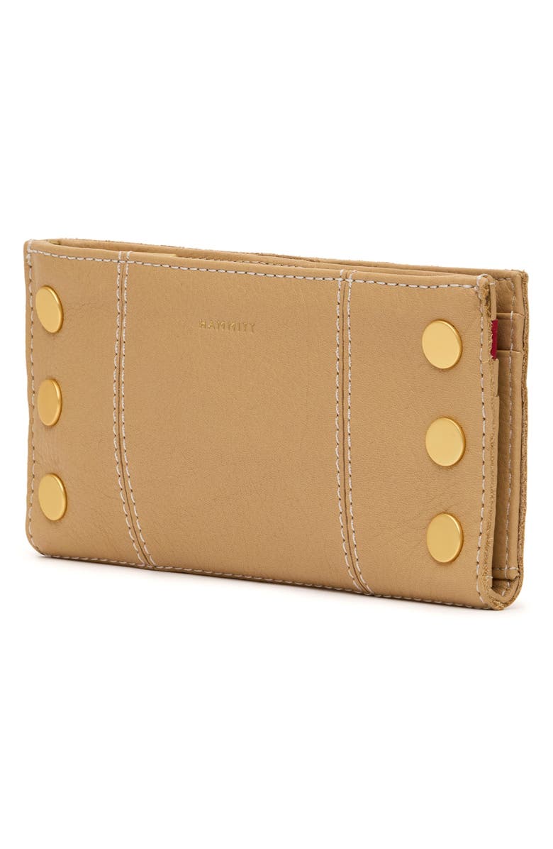 HAMMITT 110 North Studded Leather Wallet, Alternate, color, Toasty Sand/ Brushed Gold