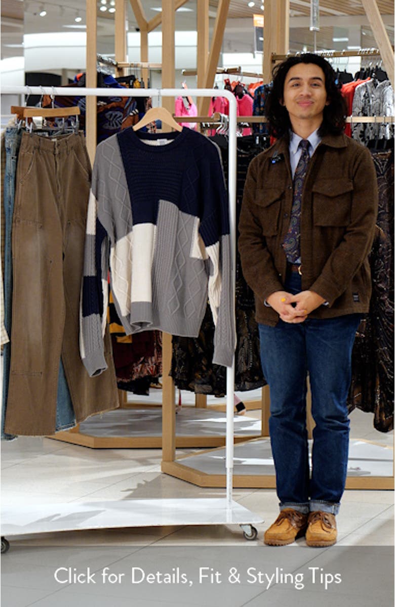 Patchwork Mixed Stitch Sweater, sales video thumbnail