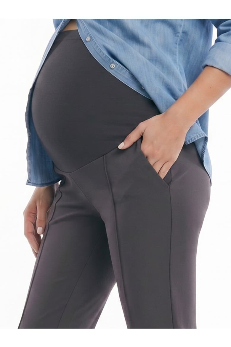 Mia Secret Fit Over the Belly Slim Straight Leg Pant, Alternate, color, Grey