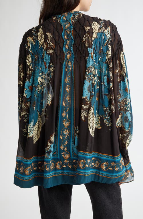 FARM RIO FARM RIO BLOSSOM TAPESTRY SMOCKED TOP