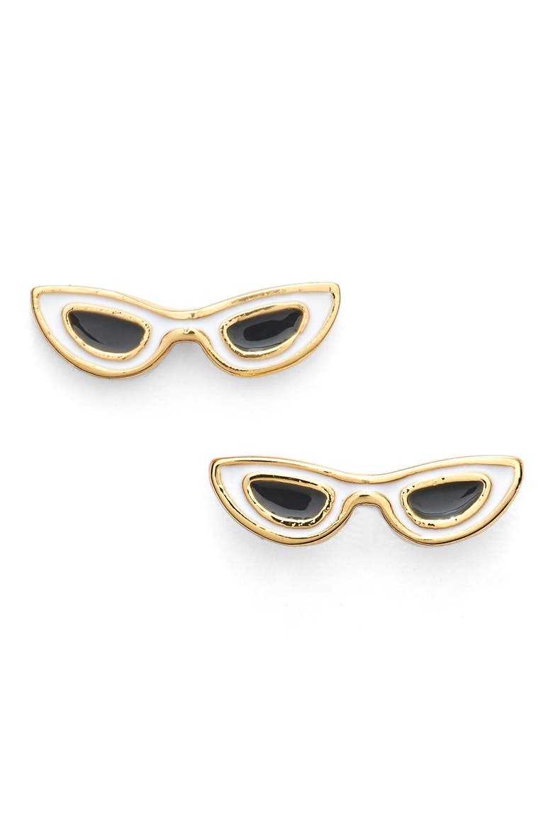 'in the shade' sunglass stud earrings, Main, color, WHITE MULTI