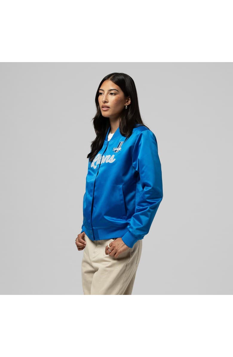 Mitchell & Ness Women's Mitchell & Ness  Blue Detroit Lions Full-Snap Satin Jacket, Main, color, Blue