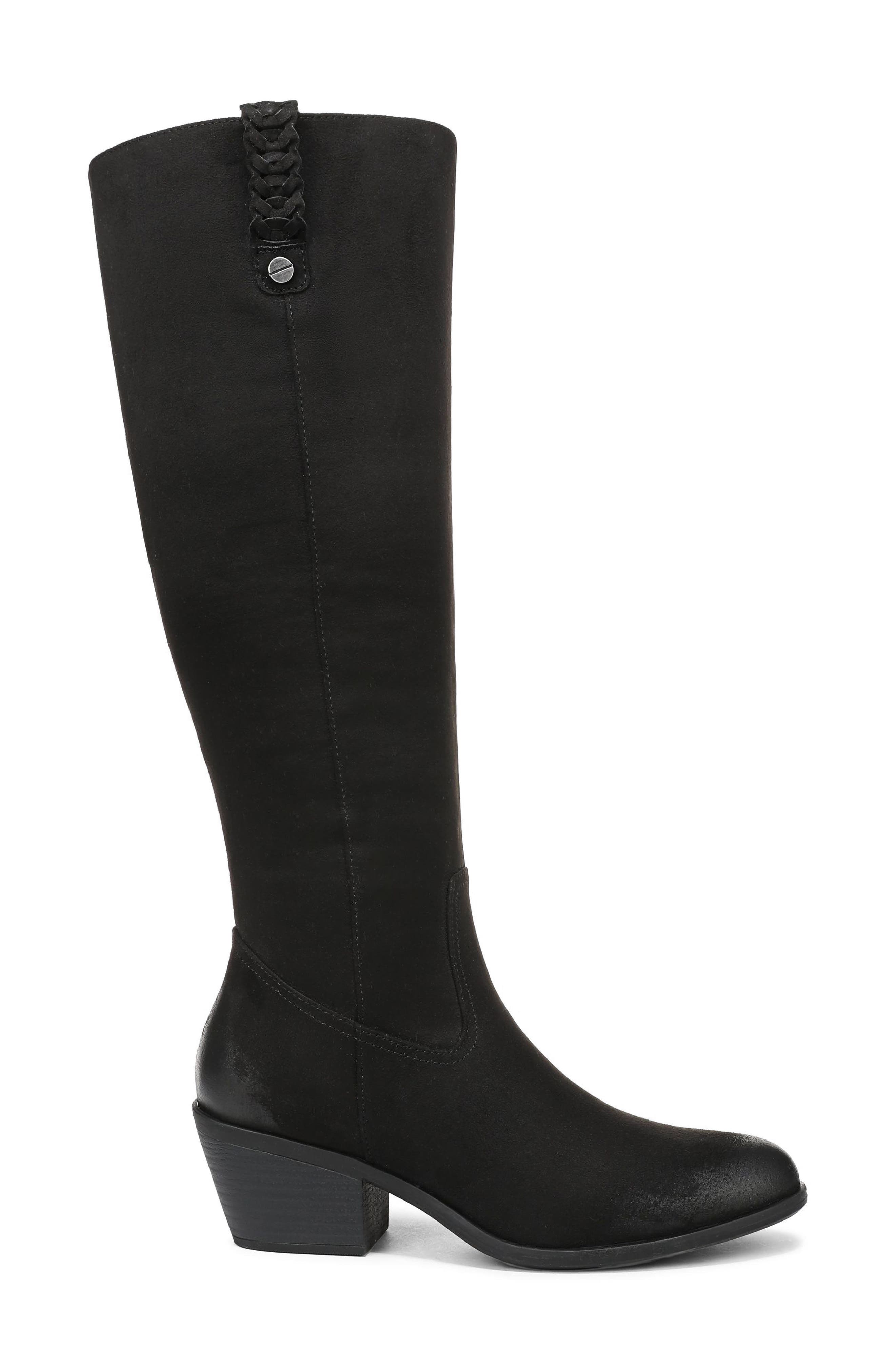 Calista Knee High Boot, Alternate, color, BLACK MICROSUEDE