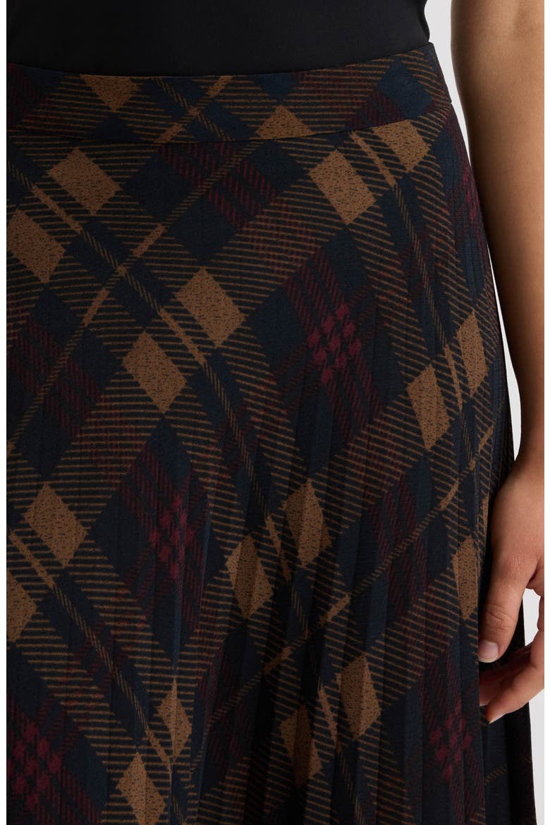 Plaid Pleated Skirt, Alternate, color, NAVY PLAID