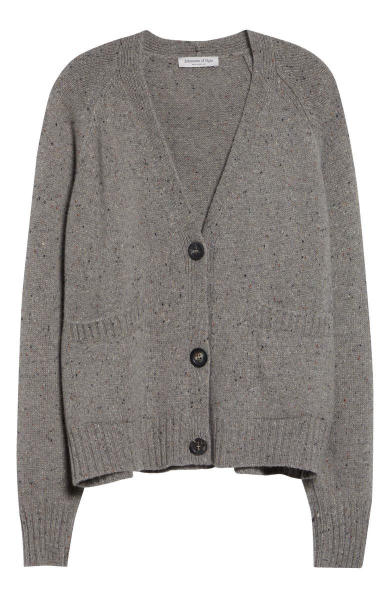 Johnstons of Elgin Relaxed Fit Belted Donegal Cashmere Cardigan, Alternate, color, Peregrine Donegal