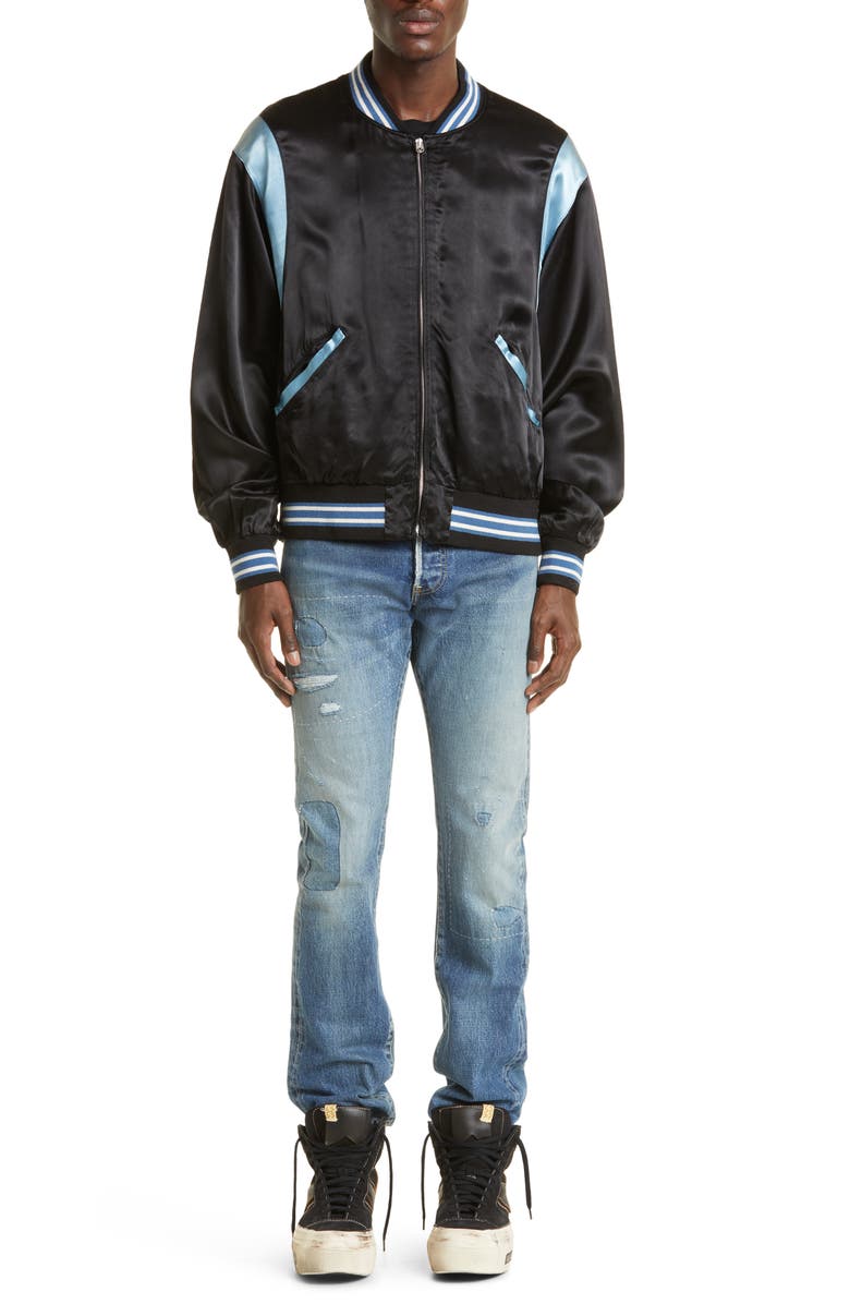 VISVIM Social Sculpture 01 Rip & Repair Slim Jeans, Alternate, color, 