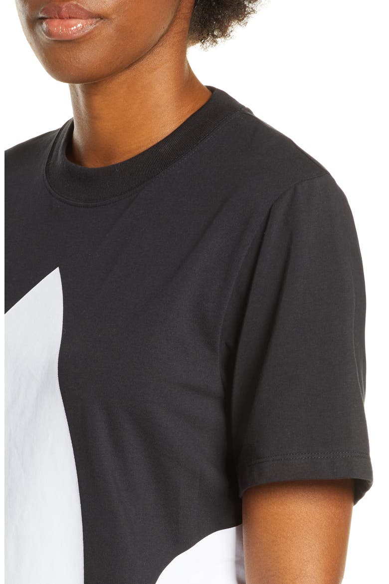 Large Logo T-Shirt Dress, Alternate, color, BLACK/ WHITE