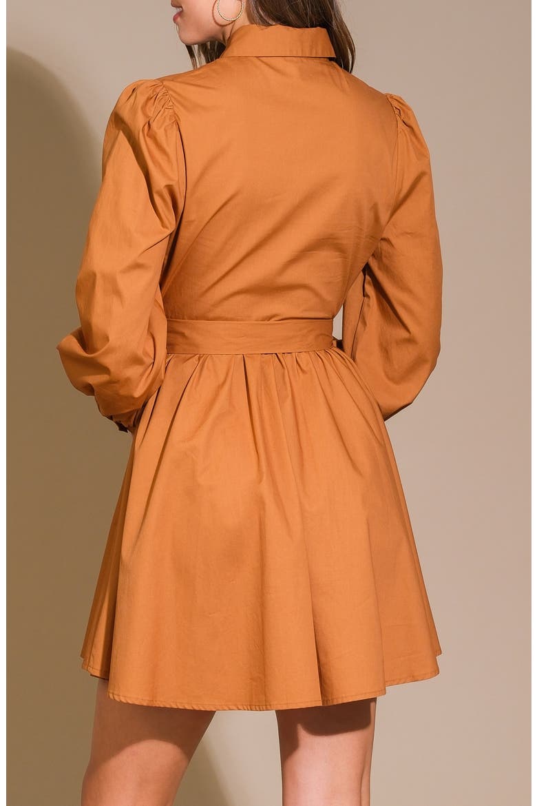 Solid Mini Shirtdress, Alternate, color, CARAMEL