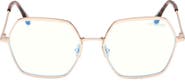 TOM FORD 56mm Geometric Blue Light Blocking Optical Glasses