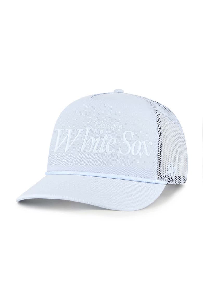 Men's '47 Light Blue Chicago White Sox Foundation Script Hitch Adjustable Trucker Hat, Main, color, Light Blue