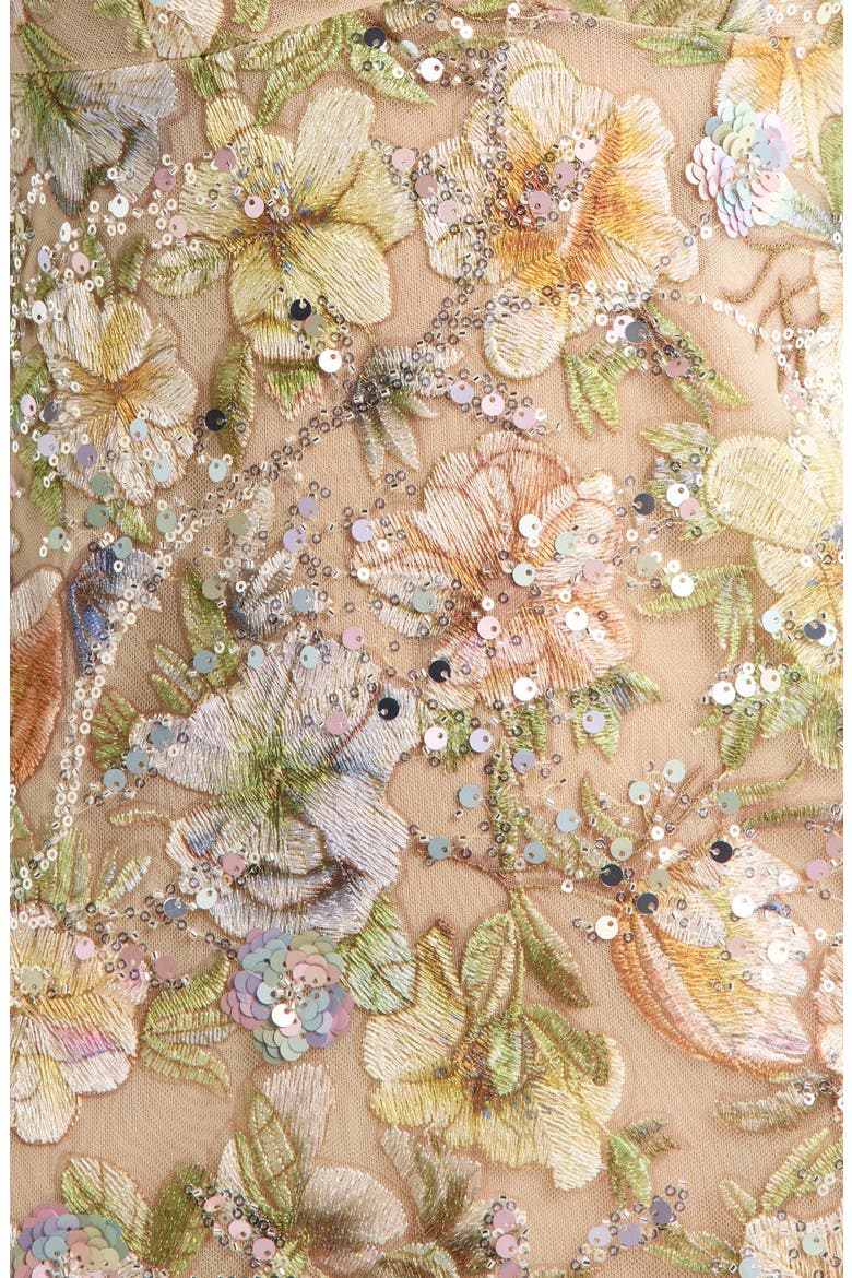 Embroidered Sequin Nightgown, Alternate, color, CHAMPAGNE SPARKLE