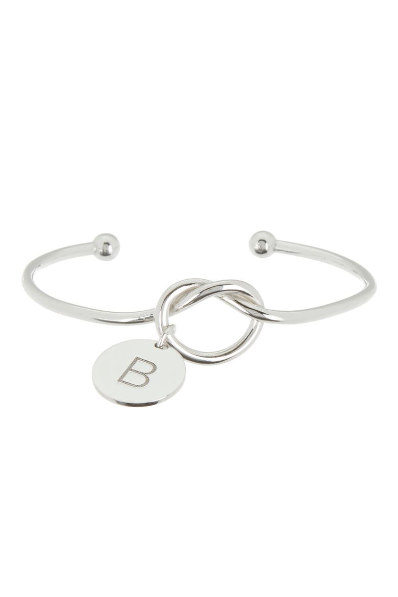 Love Knot Initial Bracelet, Main, color, WHITE-B