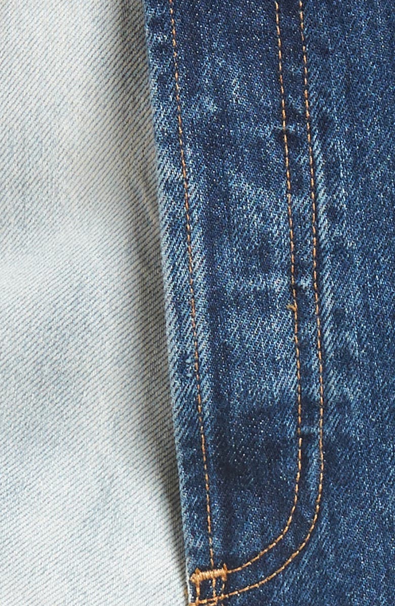 Alice + Olivia Jeans Amazing Two-Tone High Waist Boyfriend Jeans, Alternate, color,