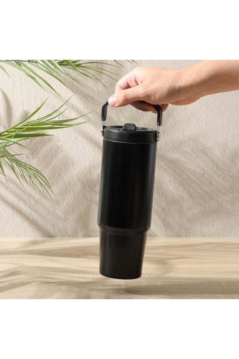 29oz Stainless Steel Thermal Tumbler with Handle, Alternate, color, Black