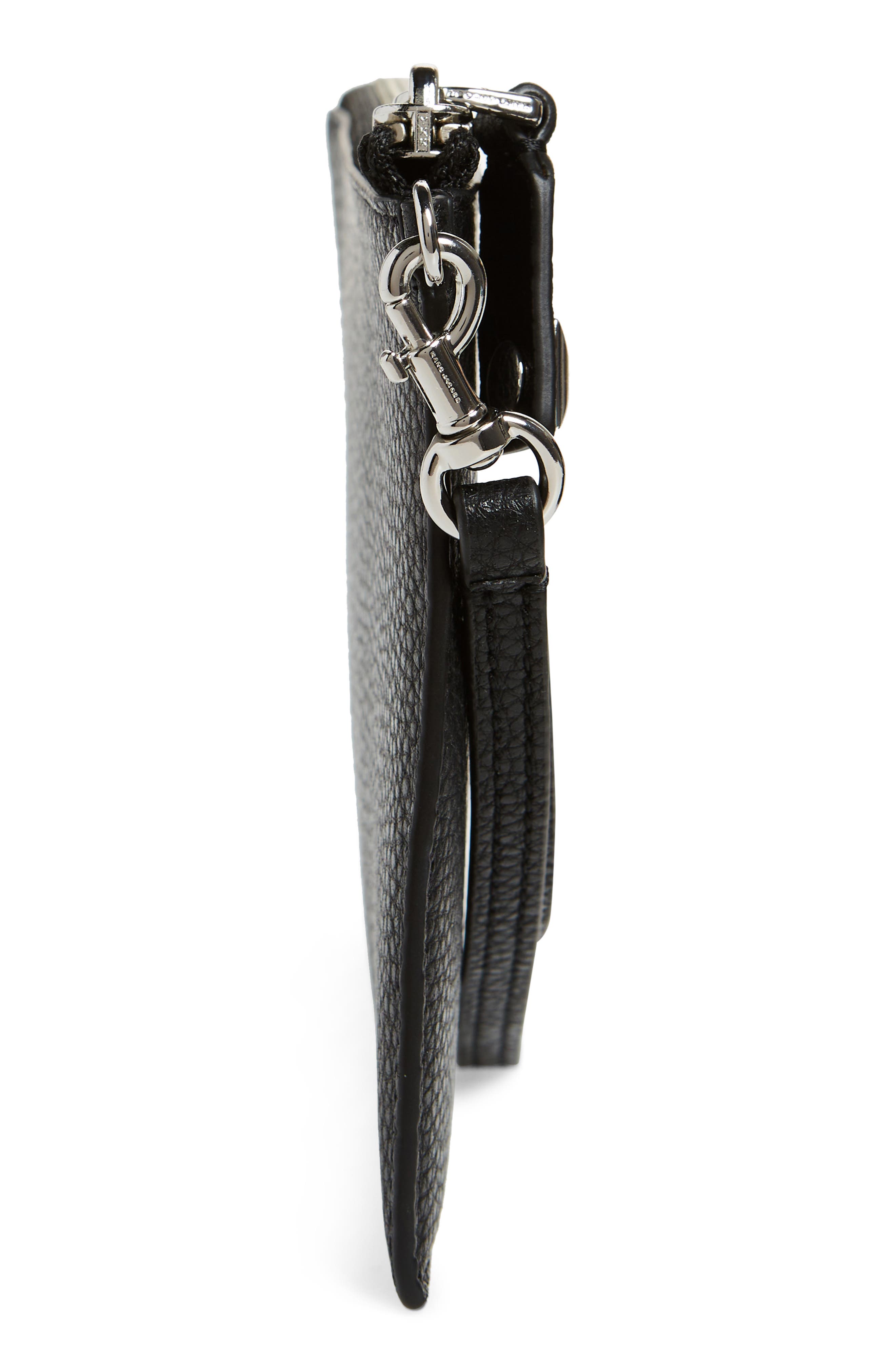 Zip Around Wristlet Card Case, Alternate, color, BLACK