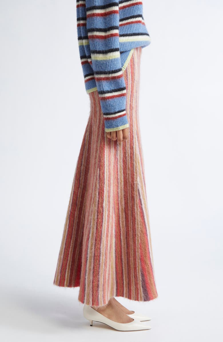 ZANKOV Zander Stripe Mohair & Alpaca Blend Sweater Skirt, Alternate, color, Camel Multi