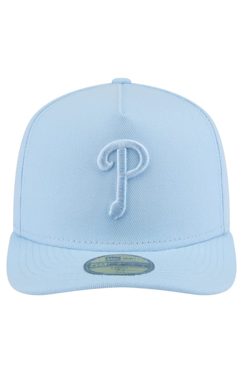 New Era Men's New Era Light Blue Philadelphia Phillies Color Pack A-Frame 59FIFTY Fitted Hat, Alternate, color, Light Blue