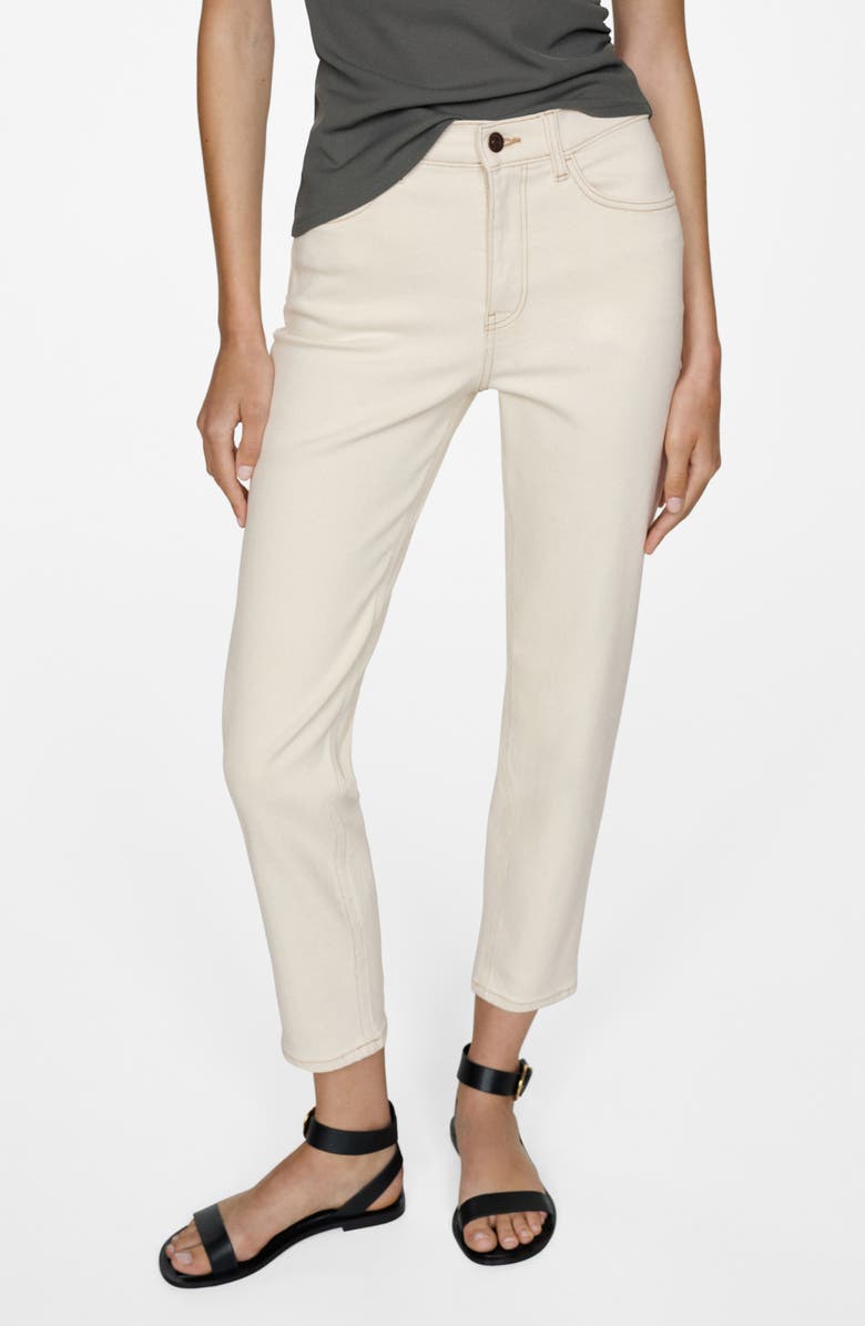 MANGO Comfort High Waist Mom Jeans, Main, color, 