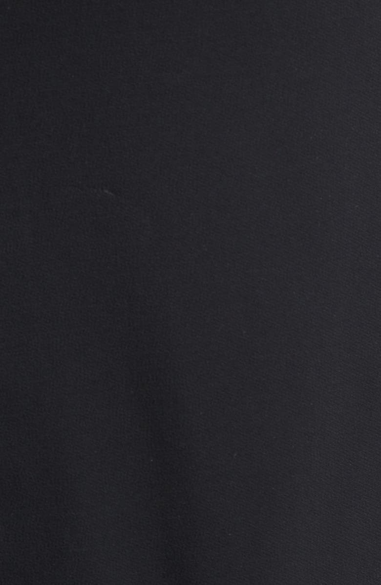 Oscar de la Renta Drape Sleeve Stretch Cady Column Gown, Alternate, color, Black