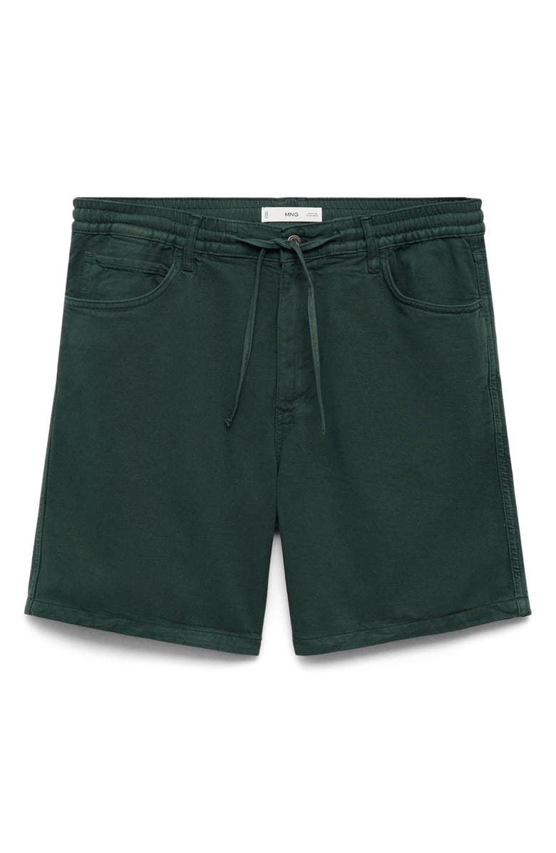 MANGO Drawstring Waist Denim Shorts, Alternate, color,