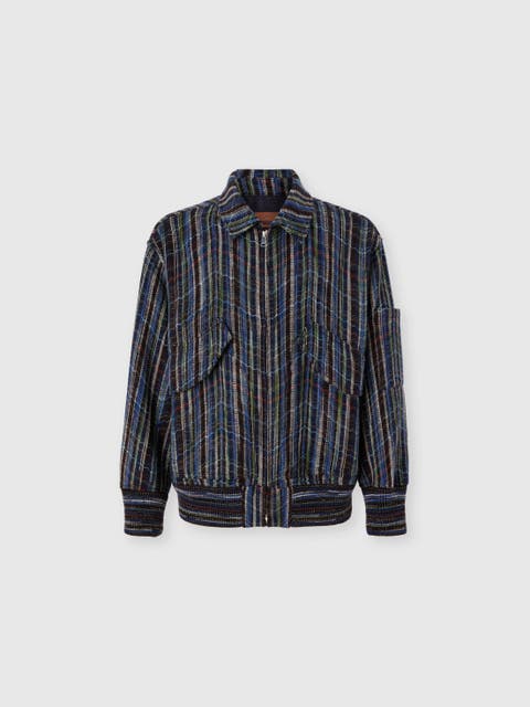 Wool And Viscose Bomber Jacket With Pockets