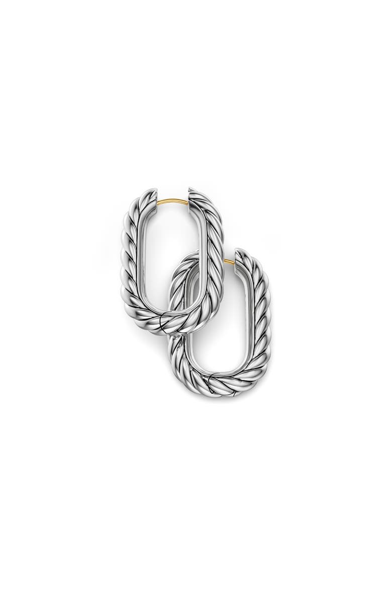 Madison Cable Hoop Earrings, Alternate, color, SILVER