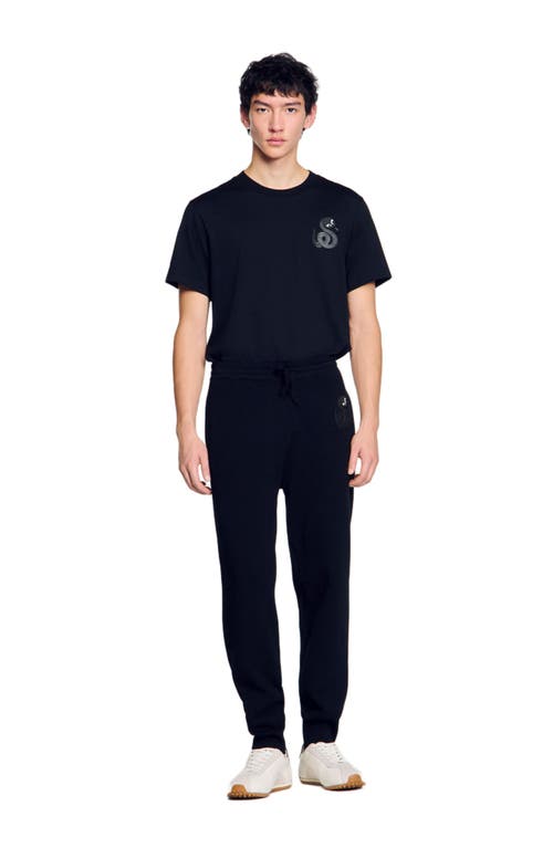 Sandro Jogging Bottoms With Snake Detail In Black